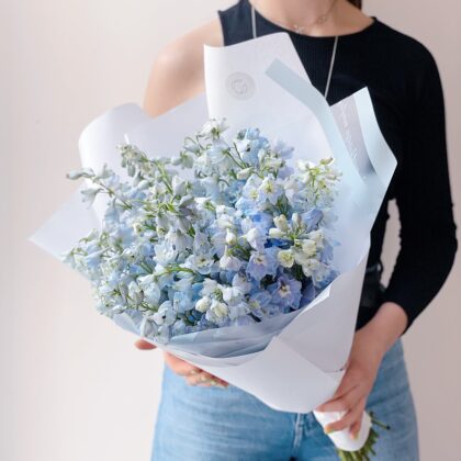 blue delphinium by Coolflowers flower delivery in Prague