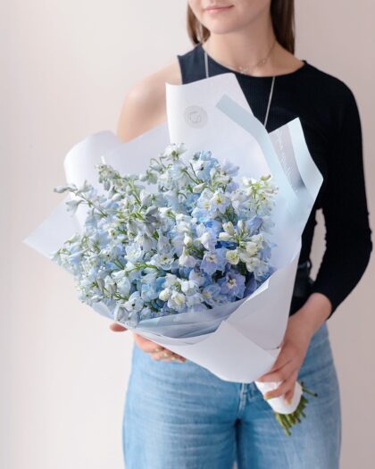 blue delphinium by Coolflowers flower delivery in Prague